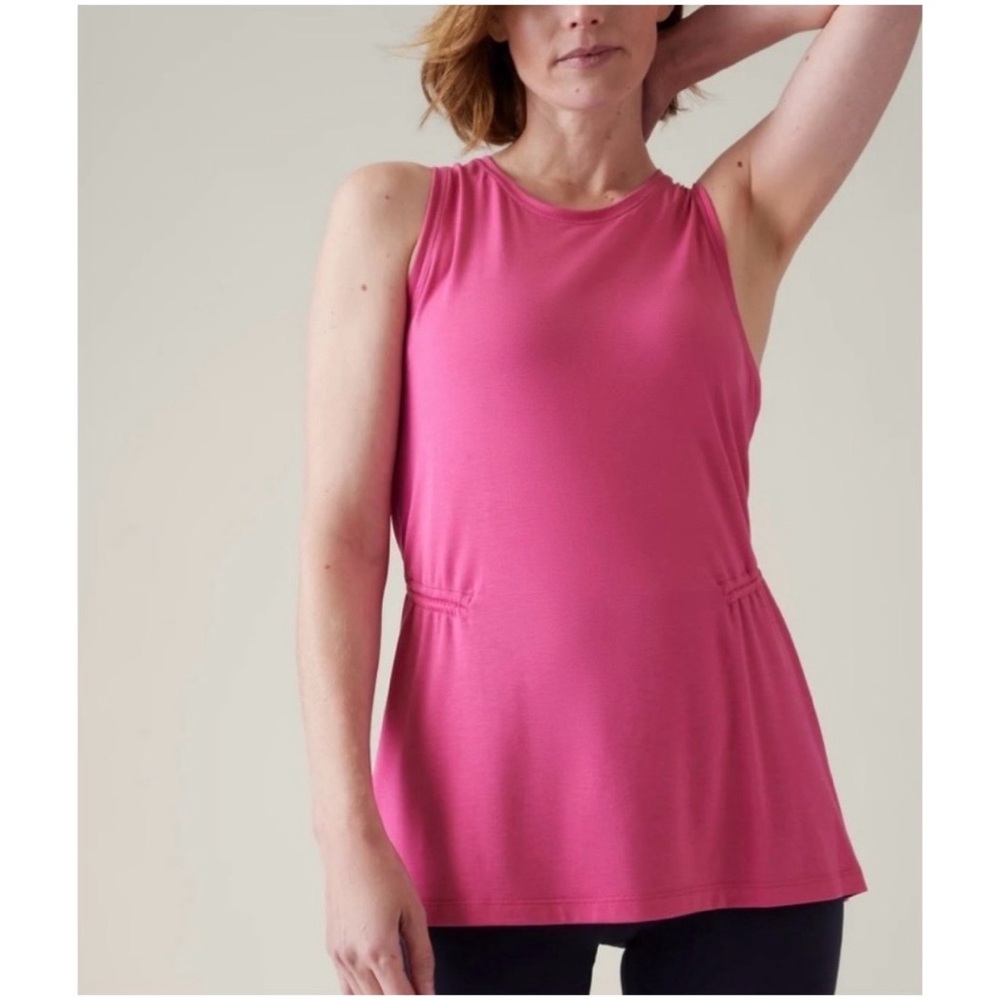 Athleta Women’s NWT Sz M Pink Sleeveless Tank Top Air Out Cinch Lightweight